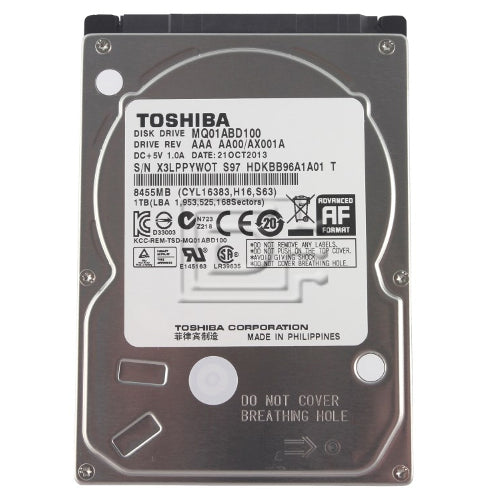 Toshiba MQ01ABD100 2.5 inch 1TB SATA Hard Disk Drive (Refurbished)