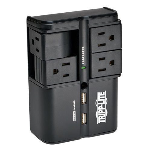 Tripp Lite SK40RUSBB Protect It! 4-Rotatable Outlets 1080 Joules USB Ports Surge Protector