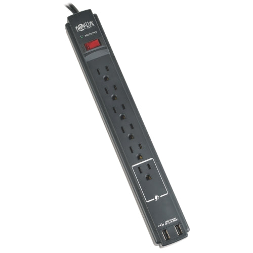 Tripp Lite TLP606USBB Protect It! 6-Outlets USB Ports 990 Joules Surge Protector