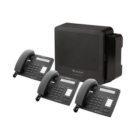 Vertical Vodavi VS-5000-3E8B Summit 4x8 KSU with Voicemail and Three 8-Button Phones