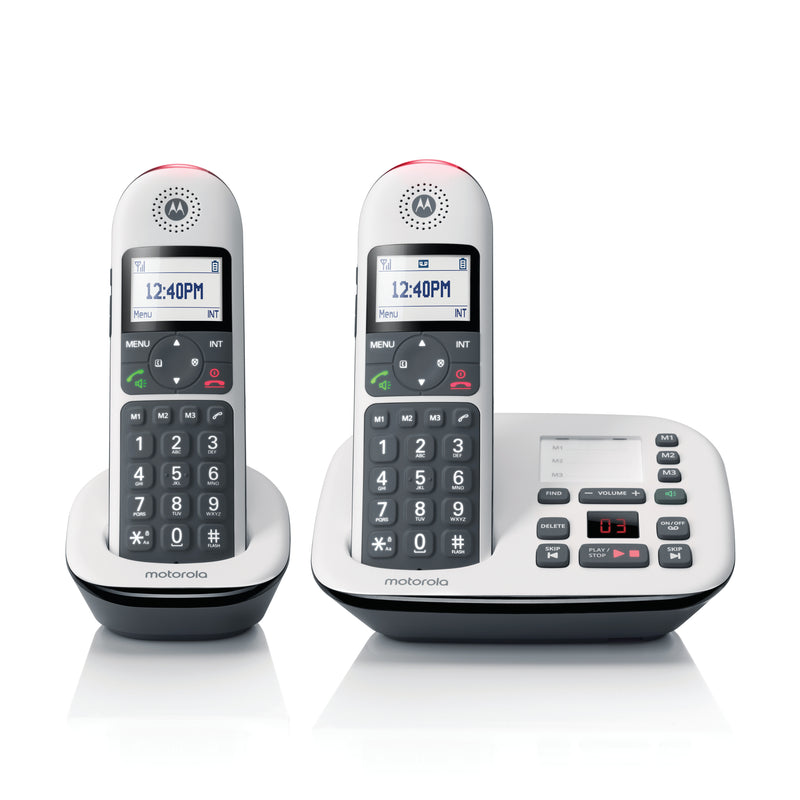 Motorola CD5012 DECT 6.0 Cordless Phone with Answering Machine, Call Block and Volume Boost, 2 Handsets (New)