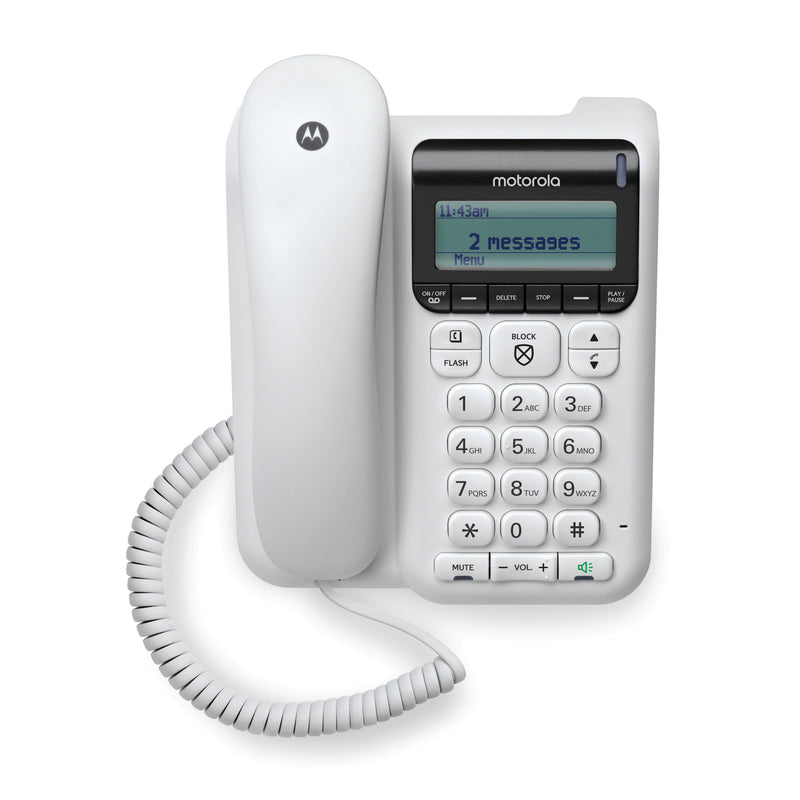 Motorola CT610 Corded Phone with Answering Machine & Call Blocking (New)