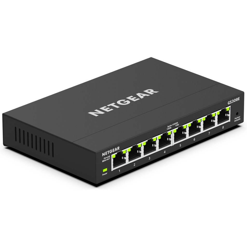 Netgear GS308E-100NAS 8-Port Gigabit Ethernet Plus Switch (New)