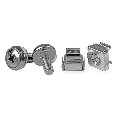 StarTech CABSCREWM62 M6 Mounting Screws and Cage Nuts for Server Rack, 100 Pack (Steel)