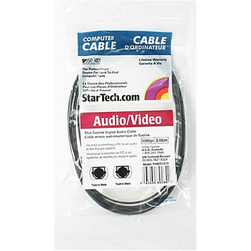 StarTech THINTOS10 Digital Optical SPDIF 10 ft Audio Cable Male/Male