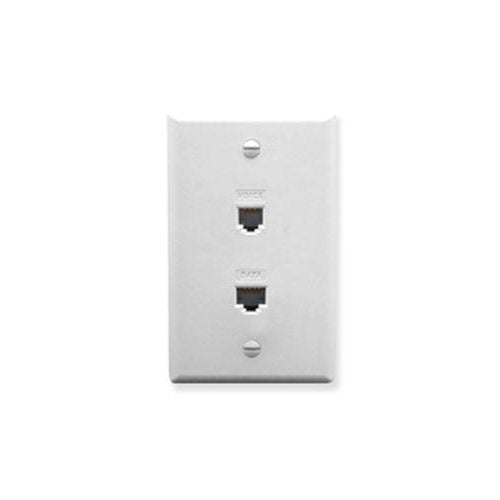 ICC ICRDSV05WH IDC Voice & Data Faceplate (White)