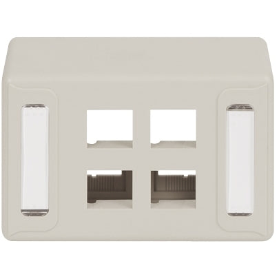 ICC IC108UF4WH 4-Port Furniture Faceplate (White)