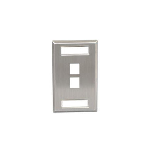 ICC IC107S02SS 2-Port Single Gang Faceplate (Stainless Steel)