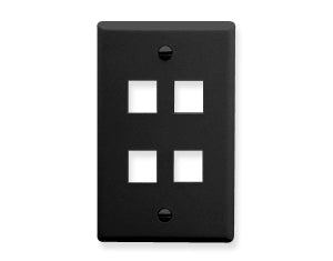 ICC IC107F04BK 4-Port Faceplate (Black)