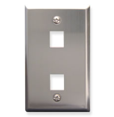 ICC Flat Flaceplate 2-Port (Steel)