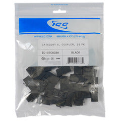 ICC Category 5e Jacks, 25-Pack (Black)