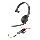 Poly Blackwire 5210 Monaural USB-C Headset + 3.5mm Plug + USB-C/A Adapter HP 8X230AA (New)