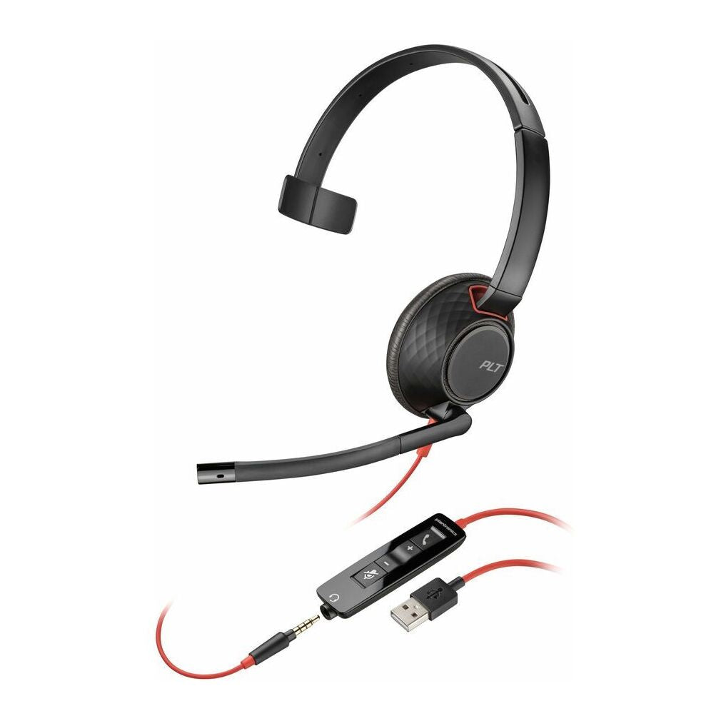 Poly Blackwire 5210 Monaural USB-A Headset TAA HP 8M3X1AA#ABA (New)