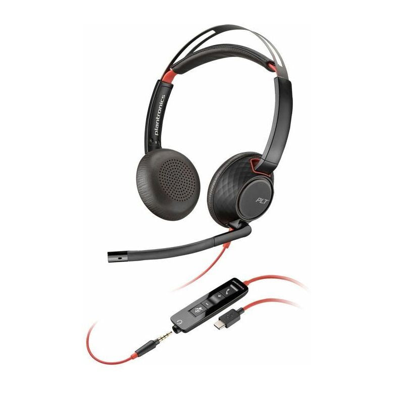 Poly Blackwire 5220 Stereo USB-C Headset + 3.5mm Plug + USB-C/A Adapter (Bulk) HP 8X231A6 (New)