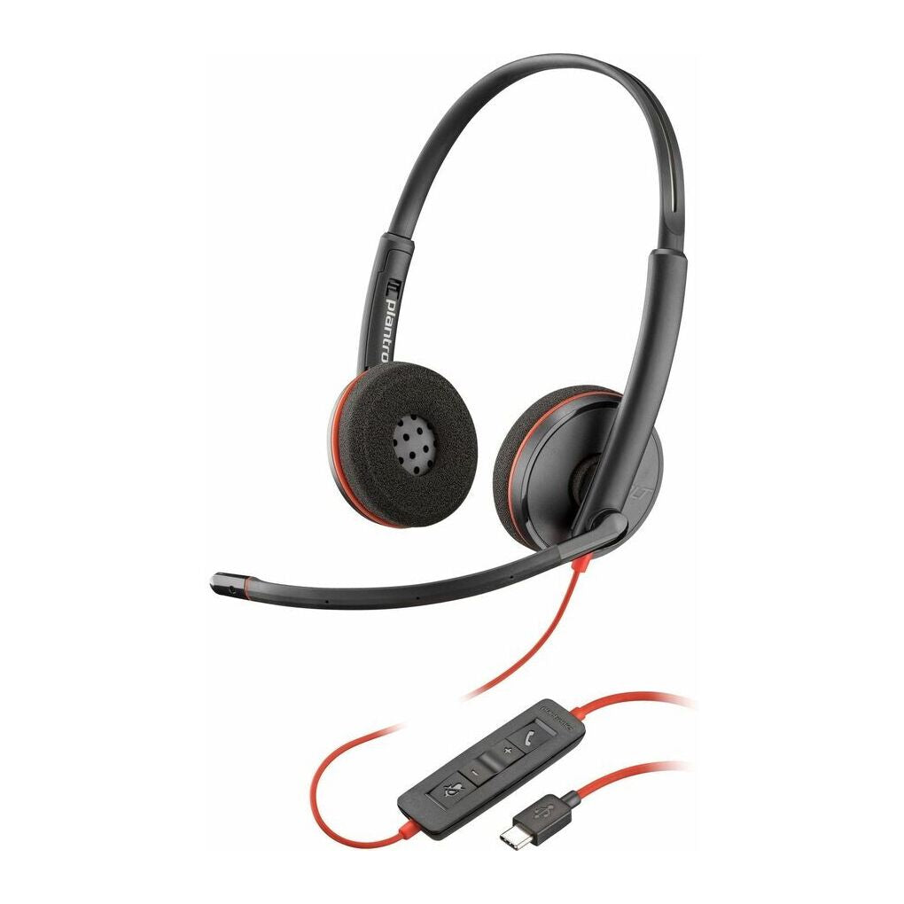 Poly Blackwire 3220 Stereo USB-C Headset + USB-C/A Adapter (Bulk) HP 8X228A6 (New)