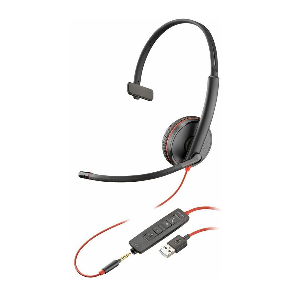 Poly Blackwire 3215 Monaural USB-A Headset TAA HP 8M3Y1AA#ABA (New)