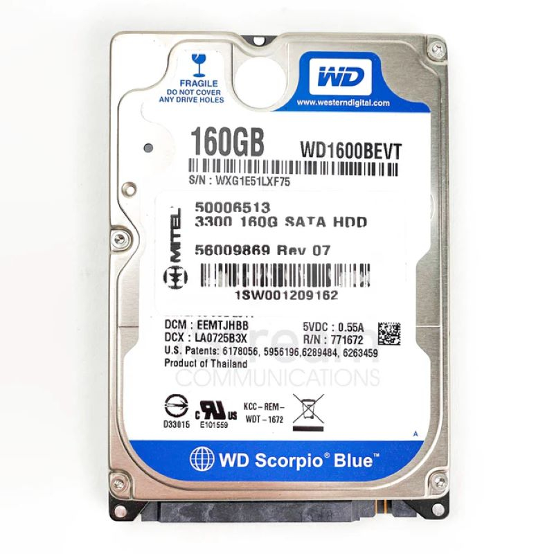Mitel 50006513 160GB 3300 ICP MXe III SATA Hard Drive
