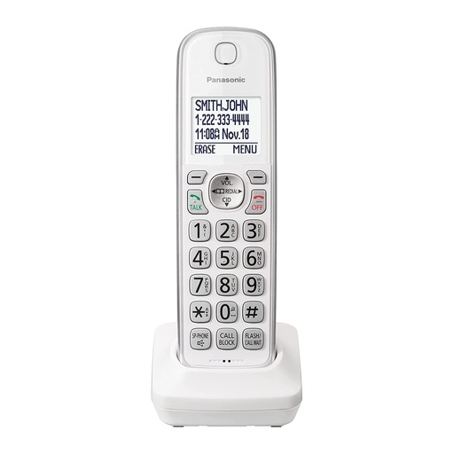 [PANKXTGDA63W-WHT] Panasonic KX-TGDA63W Cordless Phone Accessory Handset for TGD63X Series (White/New)