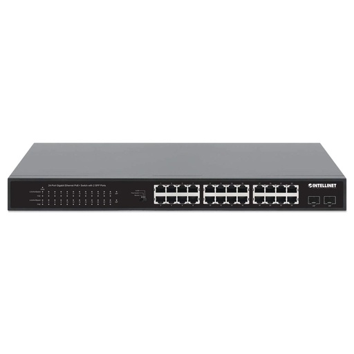 [ITL561891] Intellinet 561891 24-Port Gigabit Ethernet PoE+ Switch with 2 SFP Ports (New)