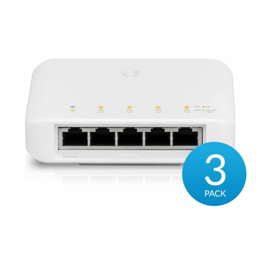 [UBIUSWFLEX3] Ubiquiti USW-Flex-3 5-Port Layer 2 PoE Switch 3-Pack (New)