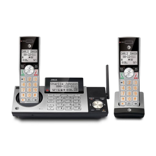 [ATTCL83215] AT&T CL83215 DECT 6.0 Cordless Phone With Digital Answering System, 2 Handsets (Silver Black/New)