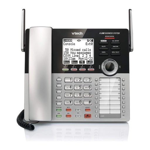 [VTCM18445] VTech CM18445 Main Console DECT 6.0 4-Line Expandable Small Business Office Phone (Silver Black/New)