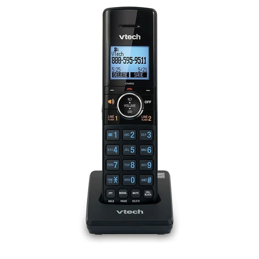 [VTDS6250] VTech DS6250 DECT 6.0 2-Line Cordless Accessory Handset for DS6251 (Black/New)