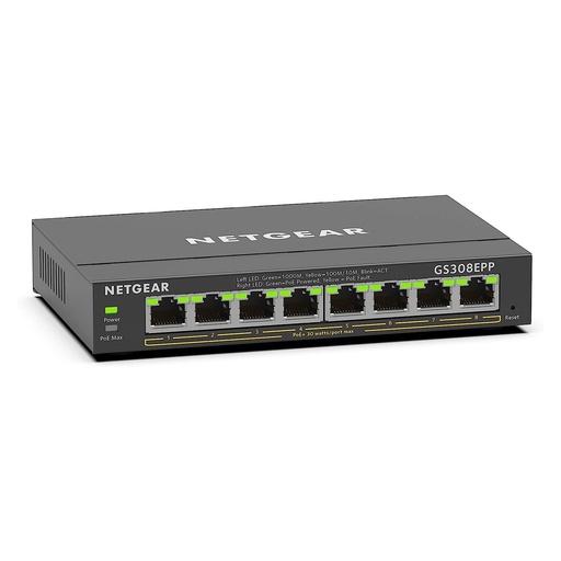 [NETGS308EPP100NAS] Netgear GS308EPP-100NAS 8-Port PoE Gigabit Ethernet Plus Switch (New)