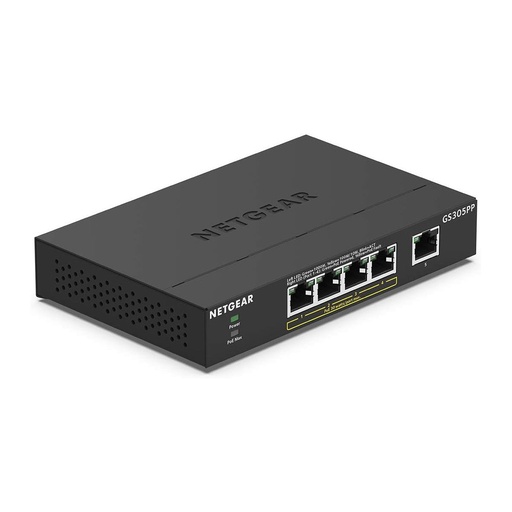 [NETGS305PP100NAS] Netgear GS305PP-100NAS 5-Port Gigabit Ethernet Unmanaged PoE Switch (New)