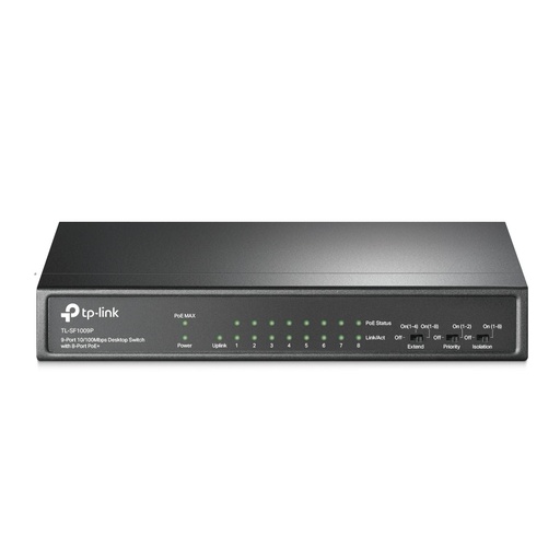 [TPLKTLSF1009P] TP-Link TL-SF1009P 9-Port 10/100Mbps Desktop Switch with 8-Port PoE+ (New)