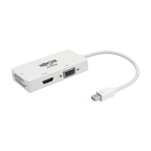 [TPLP13706NHDVW] Tripp-Lite AC P137-06N-HDVW mDP to VGA DVI HDMI Adapter Converter mDP 6in White (New)