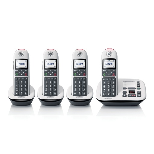 [MOTCD5014] Motorola CD5014 DECT 6.0 Cordless Phone with Answering Machine, Call Block and Volume Boost, 4 Handsets (New)