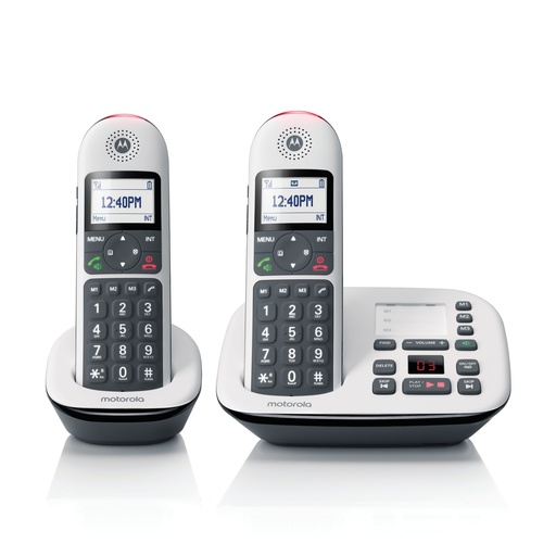 [MOTCD5012] Motorola CD5012 DECT 6.0 Cordless Phone with Answering Machine, Call Block and Volume Boost, 2 Handsets (New)