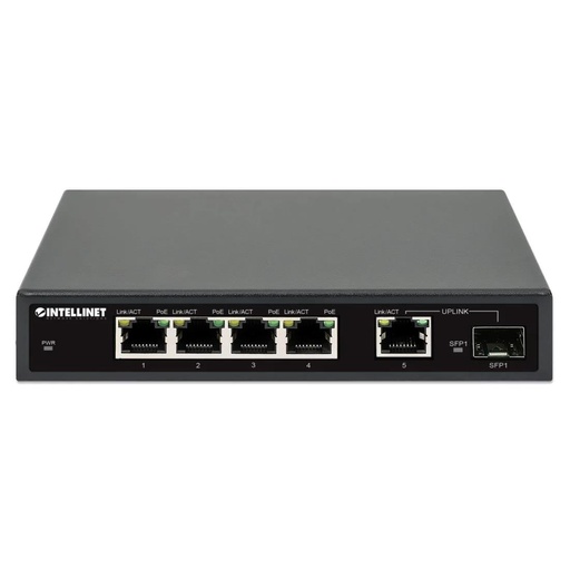 [ITL-561822] Intellinet 561822 5-Port Gigabit PoE+ Switch With SFP Port (New)