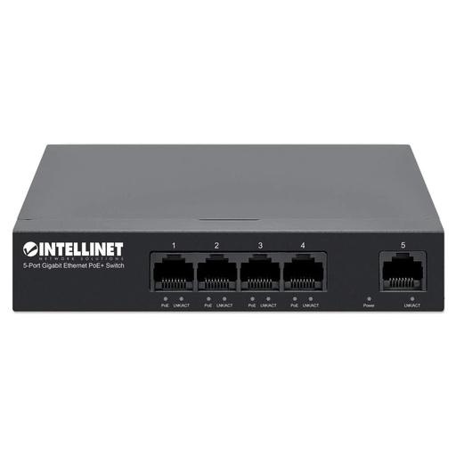 [ITL-561792] Intellinet 561792 5-Port Gigabit Ethernet PoE+ Switch (New)