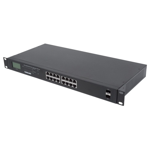 [ITL-561259] Intellinet 561259 16-Port Gigabit PoE+ Switch With LCD Screen (New)