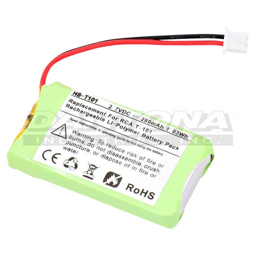 [BATT-HS-T101] Dantona HS-T101 Headset Battery For RCA 25111, 25211, 25065, 25270 (New)
