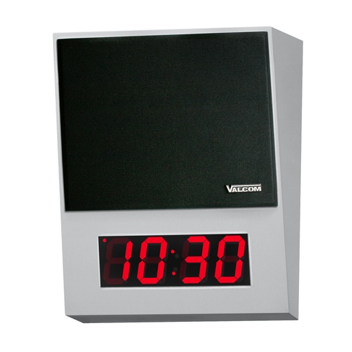 [VC-VIP-411A-DS-IC] Valcom VIP-411A-DS-IC Surface Mount IP Speaker With Digital Clock (New)