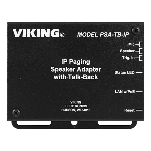 [VK-PSA-TB-IP] Viking PSA-TB-IP Talk-Back IP Paging Speaker Adapter (New)