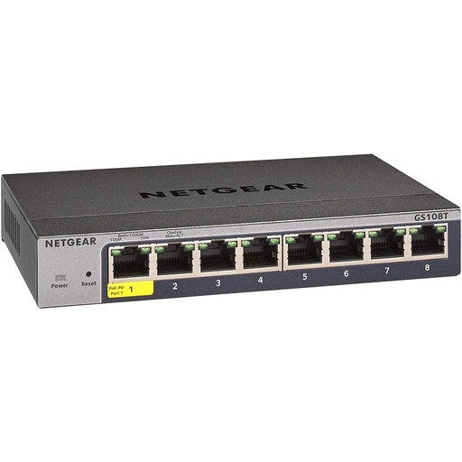 [NET-GS108T-300NAS] Netgear GS108T-300NAS 8-Port Gigabit Ethernet Smart Switch (New)