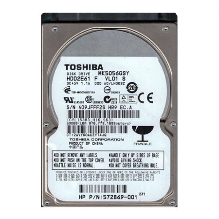 [TOSMK5056GSY-REF] Toshiba MK5056GSY 2.5 inch SATA Hard Disk Drive (Refurbished)