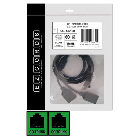 [EZCKXRJ5180] EZCords KX-RJ5180 2-Port C.O. Trunk Wiring Harness