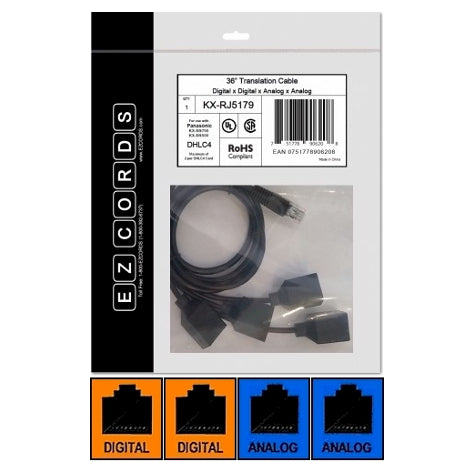 [EZCKXRJ5179] EZCords KX-RJ5179 2-Port Digital and 2-Port Analog Extension Wiring Harness