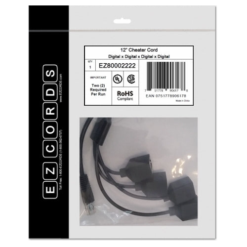 [EZCEZ80002222] EZCords EZ80002222 4-Port Digital Cheater Cord