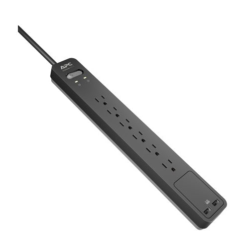 [APCPE6U2] APC SurgeArrest Essential PE6U2 6-Outlet Surge Protector with 2 USB Charging Ports