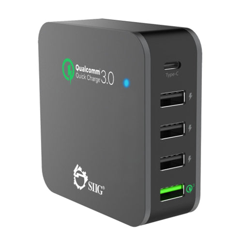 [SIGACPW1714S1] SIIG AC-PW1714-S1 5-Port Smart USB Charger Plus Organizer Bundle with QC3.0 & Type-C