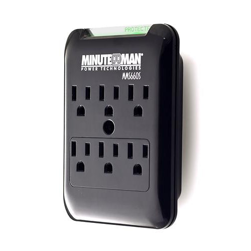 [MINMMS660S] MinuteMan Slimline MMS660S 540J 6-Outlet Wall Tap Surge Suppressor