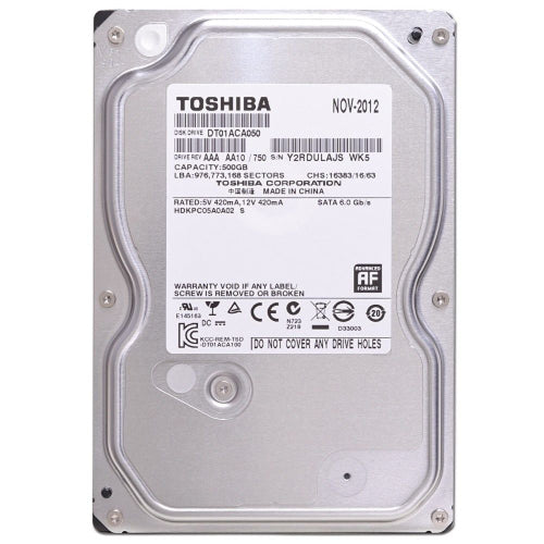 [TOSDT01ACA050-REF] Toshiba DT01ACA050 3.5 inch 500GB SATA Hard Disk Drive (Refurbished)