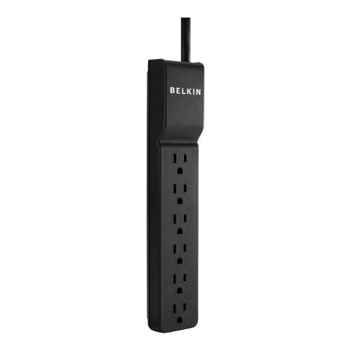 [BELBE10600004BLK] Belkin BE106000-04-BLK 6-Outlet Surge Suppressor