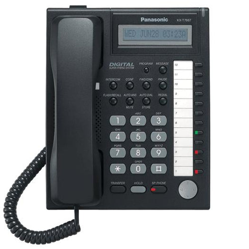[PANKXT7667-BLK-REF] Panasonic KX-T7667 12-Button Backlit Display Proprietary Speakerphone (Black/Refurbished)